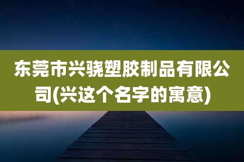 东莞市兴骁塑胶制品有限公司(兴这个名字的寓意)