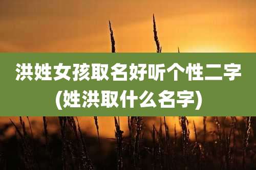 洪姓女孩取名好听个性二字(姓洪取什么名字)