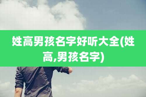 姓高男孩名字好听大全(姓高,男孩名字)