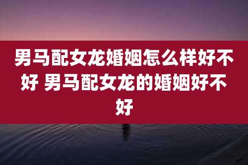 男马配女龙婚姻怎么样好不好 男马配女龙的婚姻好不好