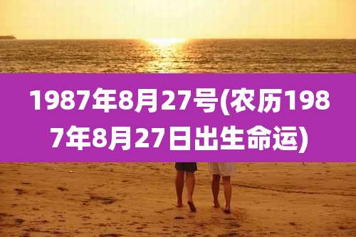 1987年8月27号(农历1987年8月27日出生命运)