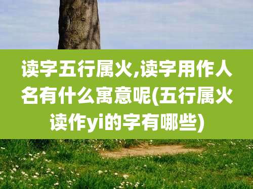 读字五行属火,读字用作人名有什么寓意呢(五行属火读作yi的字有哪些)