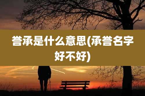 誉承是什么意思(承誉名字好不好)