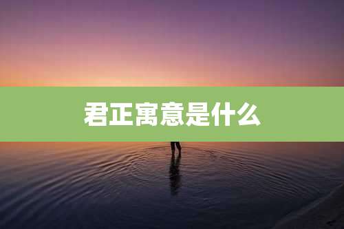 君正寓意是什么