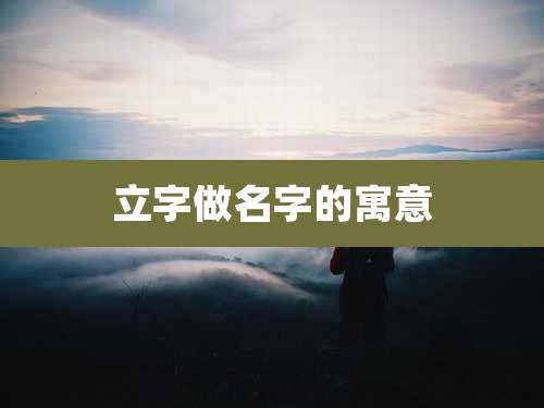 立字做名字的寓意