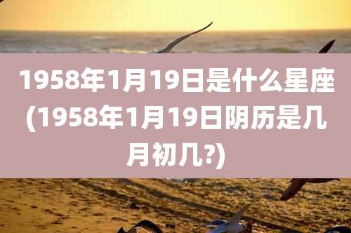 1958年1月19日是什么星座(1958年1月19日阴历是几月初几?)