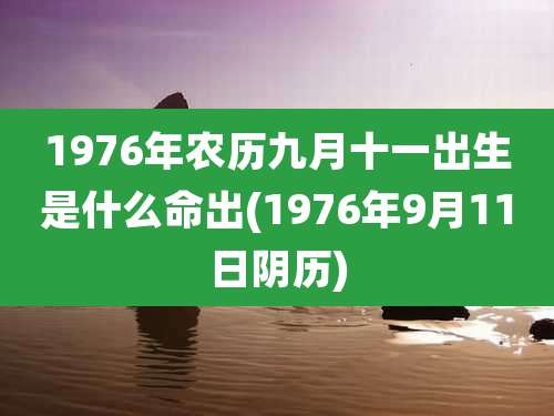 1976年农历九月十一出生是什么命出(1976年9月11日阴历)