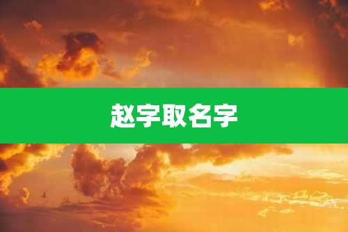 赵字取名字