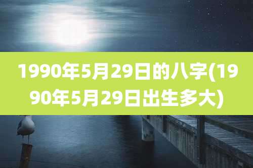 1990年5月29日的八字(1990年5月29日出生多大)