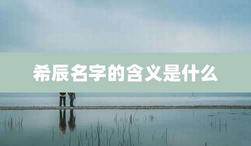 希辰名字的含义是什么