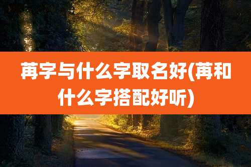 苒字与什么字取名好(苒和什么字搭配好听)