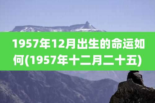 1957年12月出生的命运如何(1957年十二月二十五)