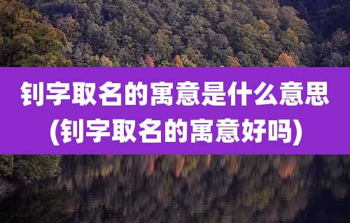 钊字取名的寓意是什么意思(钊字取名的寓意好吗)