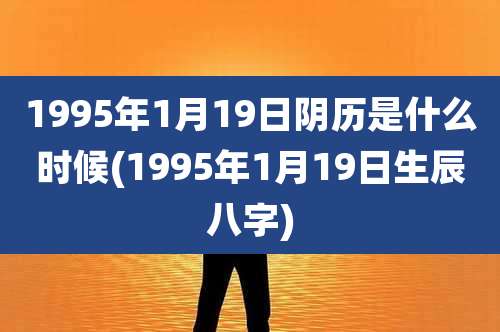1995年1月19日阴历是什么时候(1995年1月19日生辰八字)