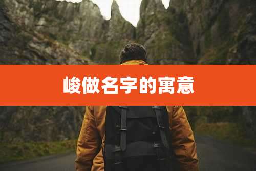 峻做名字的寓意