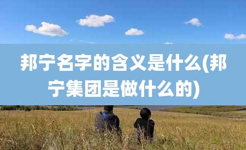 邦宁名字的含义是什么(邦宁集团是做什么的)