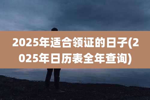 2025年适合领证的日子(2025年日历表全年查询)
