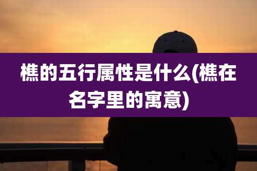 樵的五行属性是什么(樵在名字里的寓意)