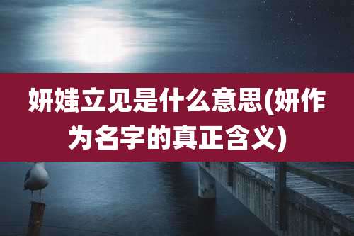 妍媸立见是什么意思(妍作为名字的真正含义)