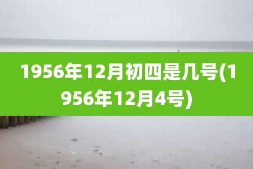 1956年12月初四是几号(1956年12月4号)