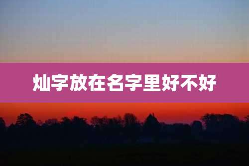 灿字放在名字里好不好