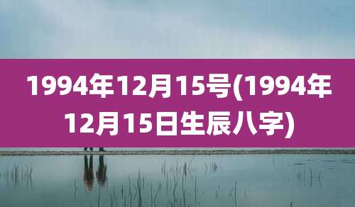 1994年12月15号(1994年12月15日生辰八字)