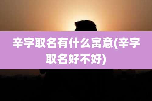 辛字取名有什么寓意(辛字取名好不好)