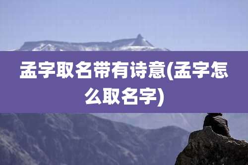 孟字取名带有诗意(孟字怎么取名字)