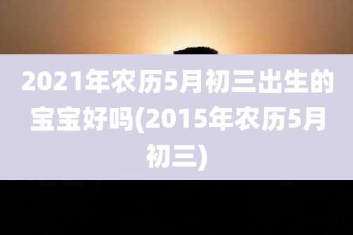 2021年农历5月初三出生的宝宝好吗(2015年农历5月初三)