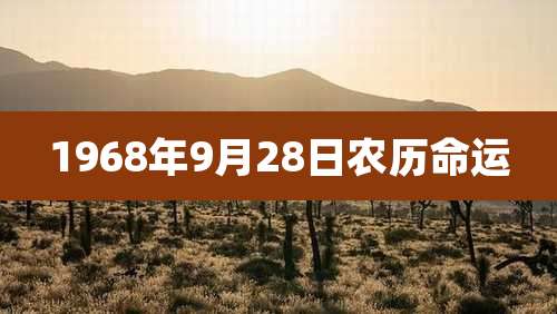 1968年9月28日农历命运