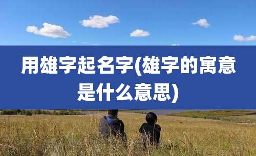 用雄字起名字(雄字的寓意是什么意思)