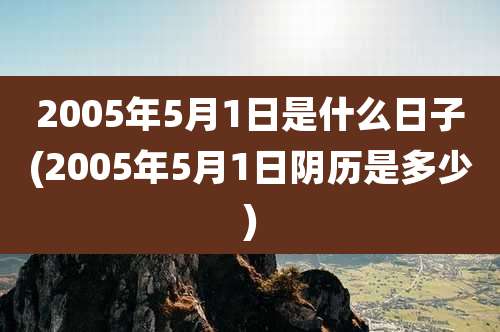 2005年5月1日是什么日子(2005年5月1日阴历是多少)