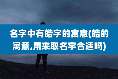 名字中有皓字的寓意(皓的寓意,用来取名字合适吗)