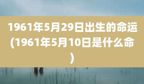 1961年5月29日出生的命运(1961年5月10日是什么命)