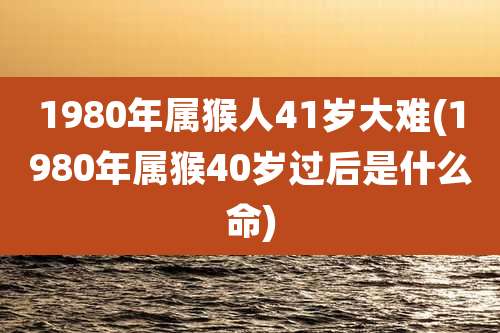 1980年属猴人41岁大难(1980年属猴40岁过后是什么命)