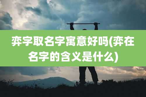 弈字取名字寓意好吗(弈在名字的含义是什么)
