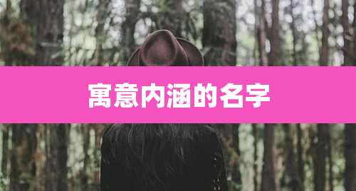 寓意内涵的名字