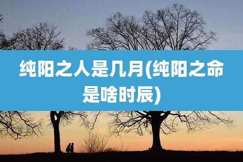 纯阳之人是几月(纯阳之命是啥时辰)