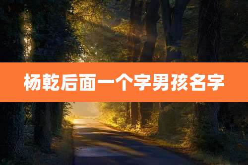 杨乾后面一个字男孩名字