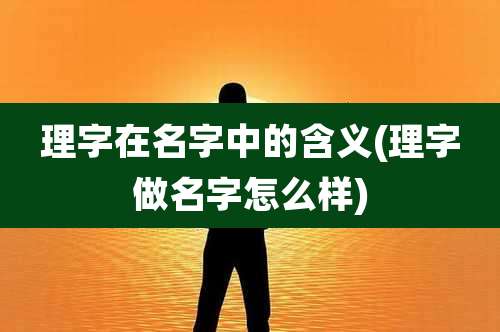 理字在名字中的含义(理字做名字怎么样)