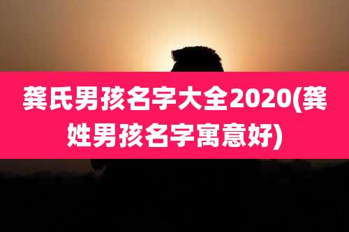 龚氏男孩名字大全2020(龚姓男孩名字寓意好)