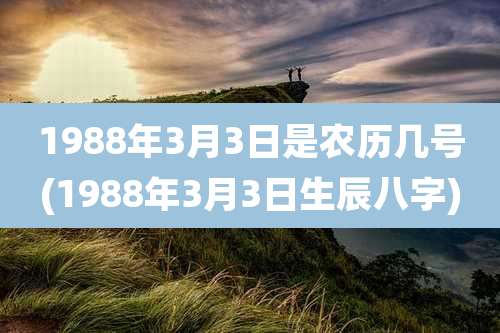 1988年3月3日是农历几号(1988年3月3日生辰八字)