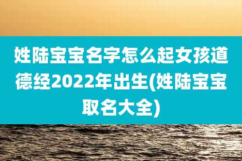 姓陆宝宝名字怎么起女孩道德经2022年出生(姓陆宝宝取名大全)