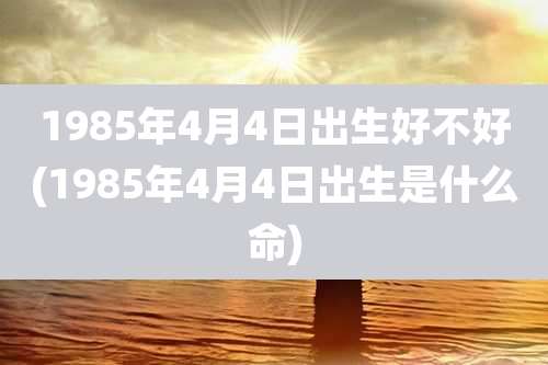 1985年4月4日出生好不好(1985年4月4日出生是什么命)