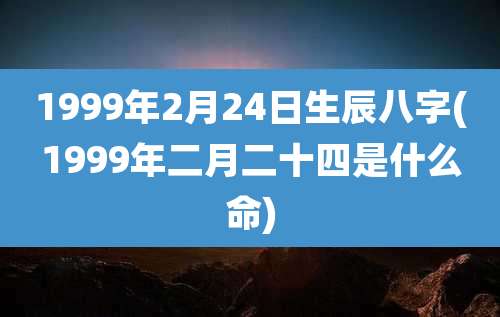 1999年2月24日生辰八字(1999年二月二十四是什么命)