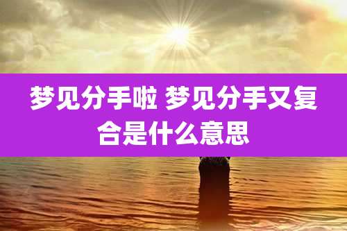 梦见分手啦 梦见分手又复合是什么意思