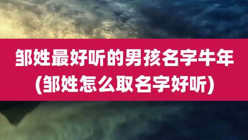 邹姓最好听的男孩名字牛年(邹姓怎么取名字好听)