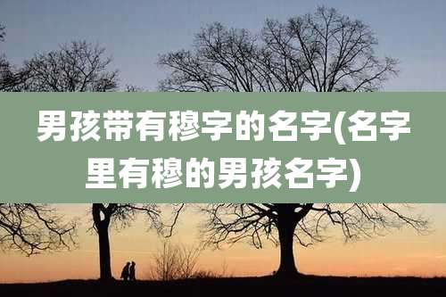 男孩带有穆字的名字(名字里有穆的男孩名字)
