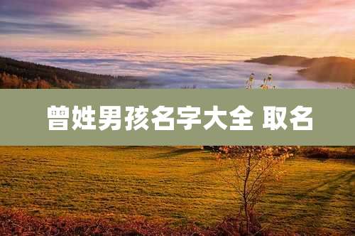 曾姓男孩名字大全 取名