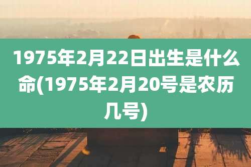 1975年2月22日出生是什么命(1975年2月20号是农历几号)